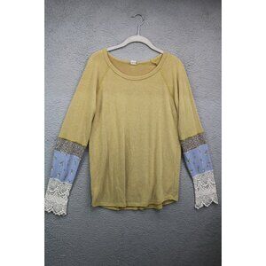 7th Ray Long Sleeve Mixed Prints Tunic-Crochet-Boho-Lagenlook